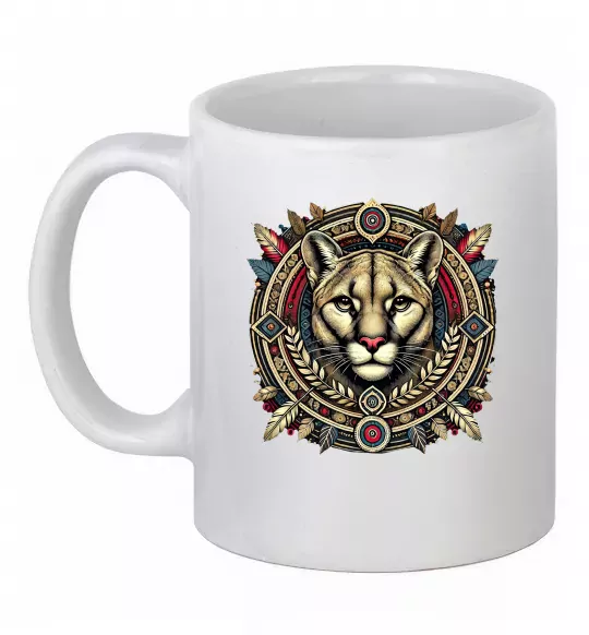 Чашка керамическая Пума візерунок Белый фото