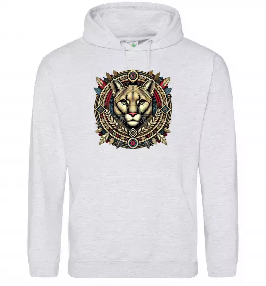 Жіноча толстовка (худі) Пума візерунок Сірий меланж фото