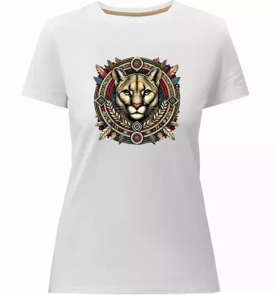 Женская премиум футболка Пума візерунок Белый фото