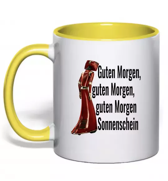 Чашка з кольоровою ручкою Cassandra guten morgen Сонячно жовтий фото