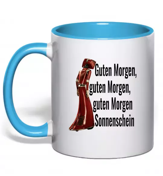 Чашка з кольоровою ручкою Cassandra guten morgen Блакитний фото