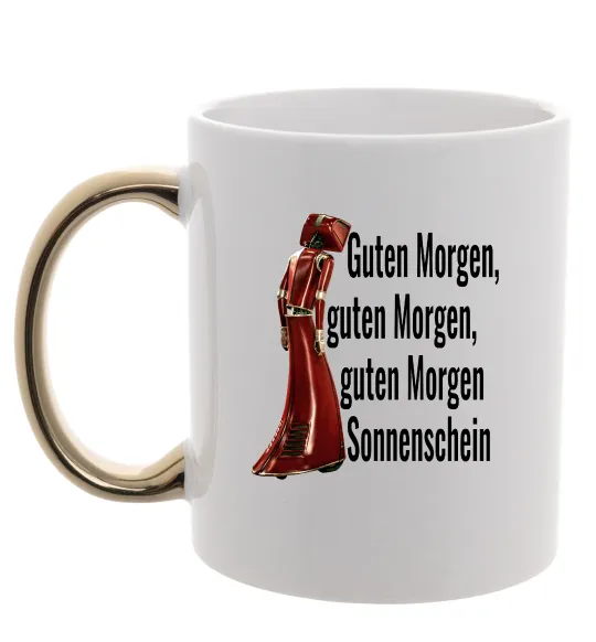 Чашка з кольоровою ручкою Cassandra guten morgen Золото фото