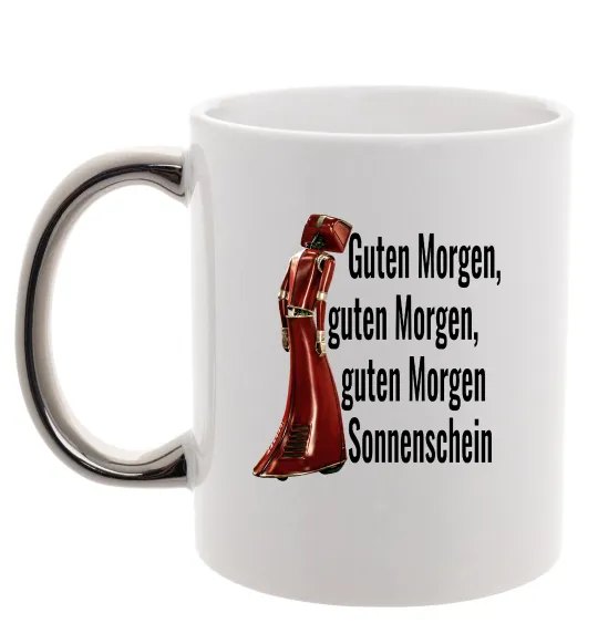 Чашка з кольоровою ручкою Cassandra guten morgen Срібло фото