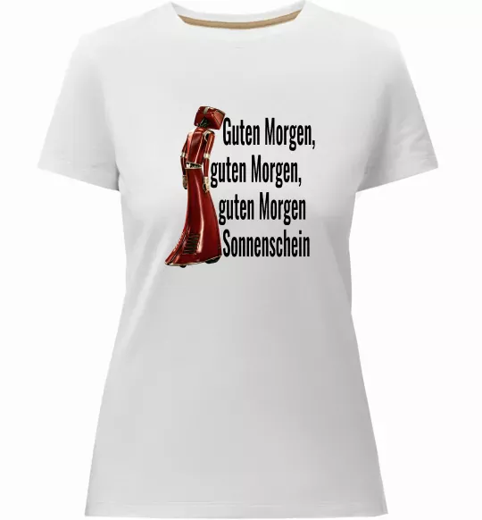 Жіноча преміум футболка Cassandra guten morgen Білий фото