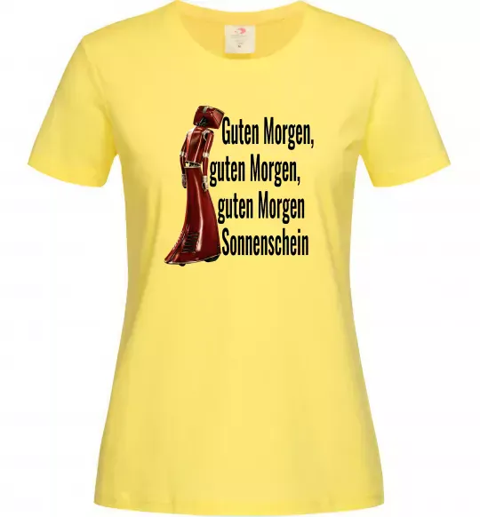 Женская футболка Cassandra guten morgen Лимонный фото