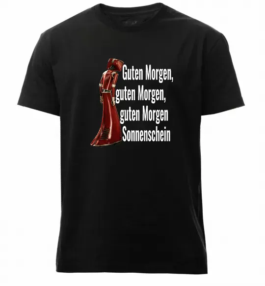 Мужская премиум футболка Cassandra guten morgen Черный фото
