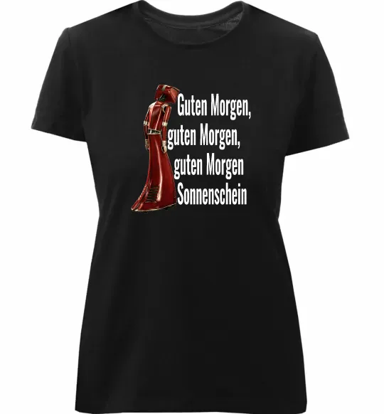 Жіноча преміум футболка Cassandra guten morgen Чорний фото