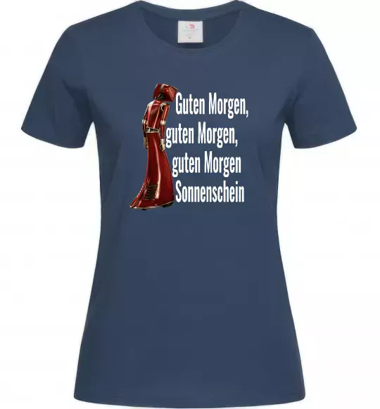 Женская футболка Cassandra guten morgen Темно-синий фото