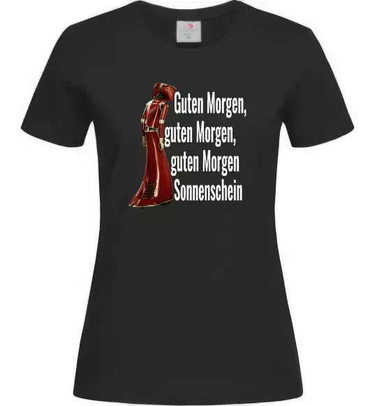 Женская футболка Cassandra guten morgen Черный фото