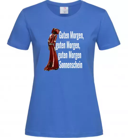 Женская футболка Cassandra guten morgen Ярко-синий фото