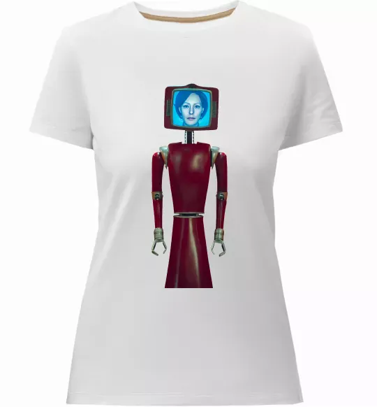 Жіноча преміум футболка Cassandra robo Білий фото