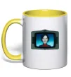 Чашка з кольоровою ручкою TV Cassandra Сонячно жовтий фото