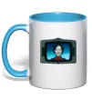 Чашка з кольоровою ручкою TV Cassandra Блакитний фото