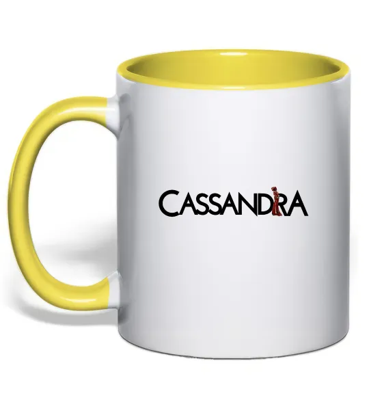 Чашка с цветной ручкой Cassandra Лимонный фото