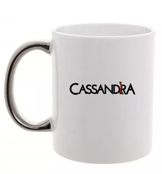 Чашка з кольоровою ручкою Cassandra Срібло фото