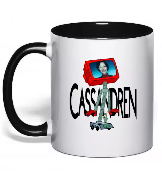 Чашка з кольоровою ручкою Cassandren Чорний фото