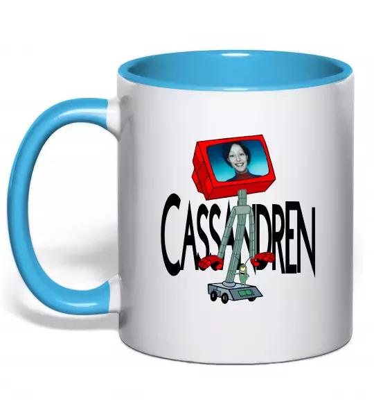 Чашка з кольоровою ручкою Cassandren Блакитний фото