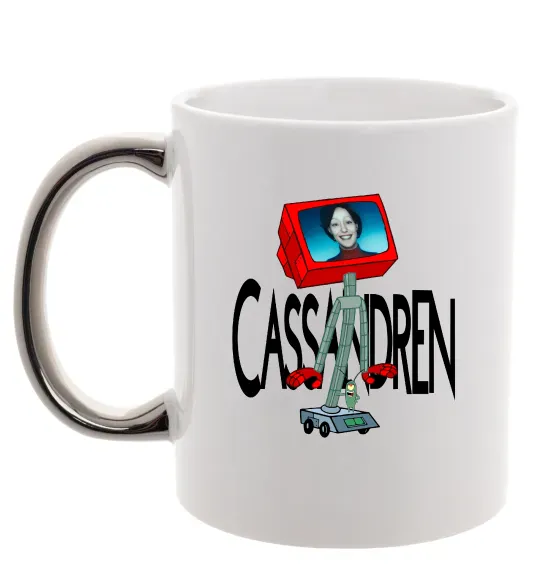 Чашка з кольоровою ручкою Cassandren Срібло фото