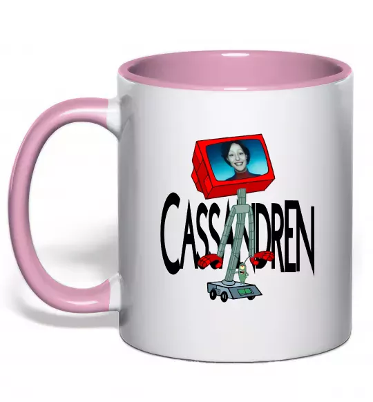 Чашка з кольоровою ручкою Cassandren Ніжно рожевий фото
