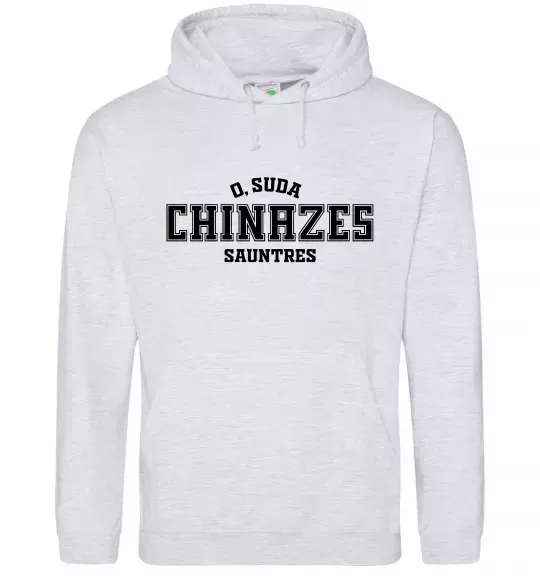 Мужская толстовка (худи) Чіназес chinazes Серый меланж фото