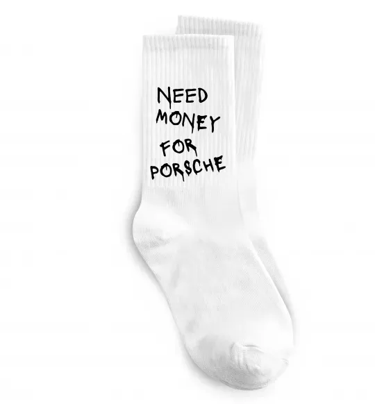 Носки Need money for Porsche Белый фото