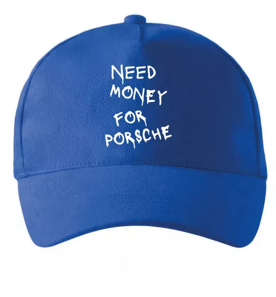 Кепка Need money for Porsche Ярко-синий фото