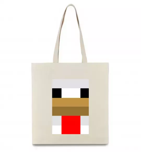 Эко-сумка Курка майнкрафт Бежевый фото