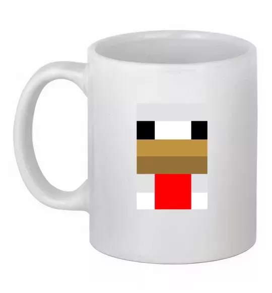 Чашка керамическая Курка майнкрафт Белый фото