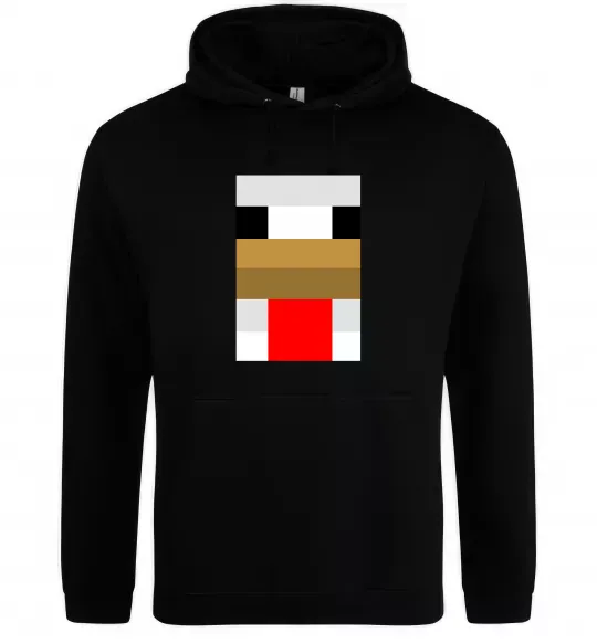 Чоловіча толстовка (худі) Курка майнкрафт Чорний фото