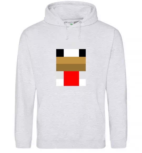 Жіноча толстовка (худі) Курка майнкрафт Сірий меланж фото