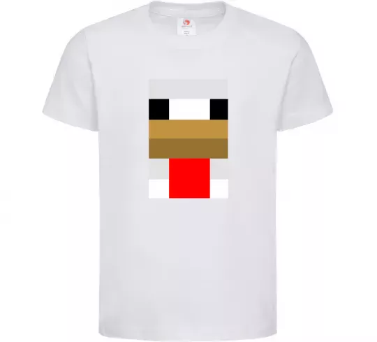 Дитяча футболка Курка майнкрафт Білий фото
