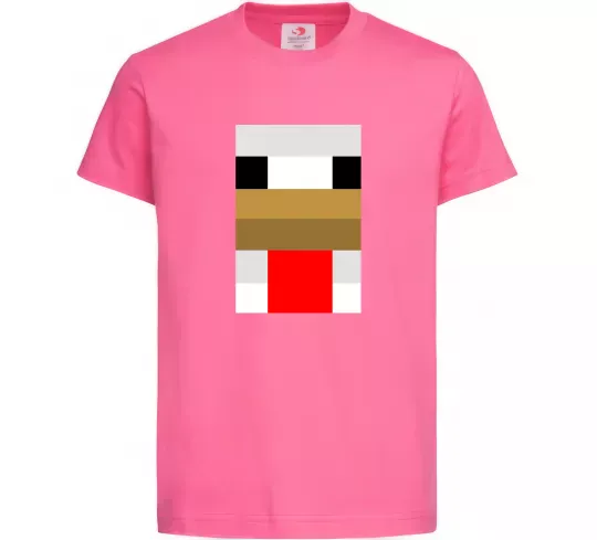 Дитяча футболка Курка майнкрафт Яскраво-рожевий фото