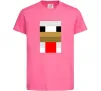 Дитяча футболка Курка майнкрафт Яскраво-рожевий фото