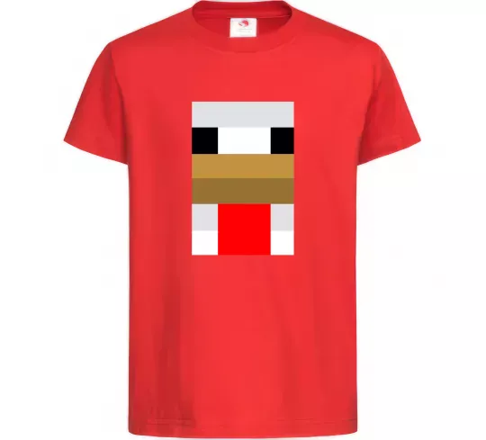 Дитяча футболка Курка майнкрафт Червоний фото