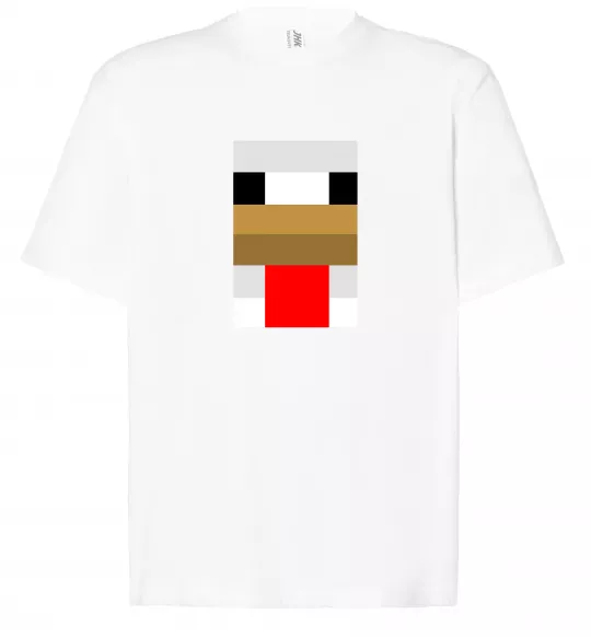Футболка Оверсайз Курка майнкрафт Білий фото