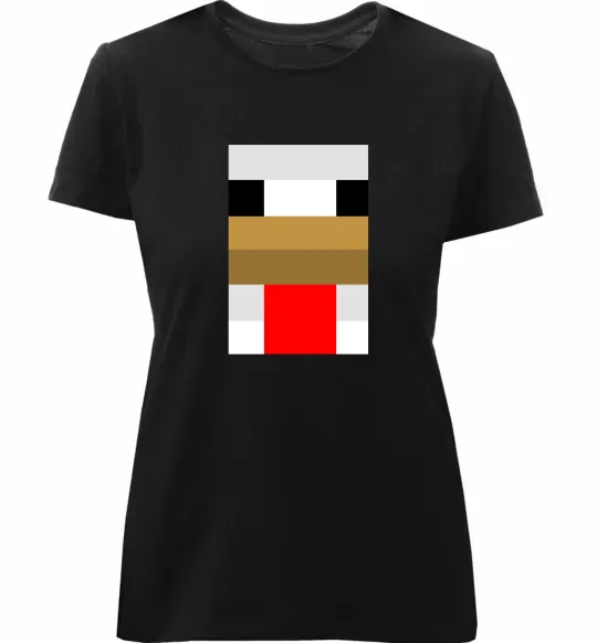 Женская премиум футболка Курка майнкрафт Черный фото