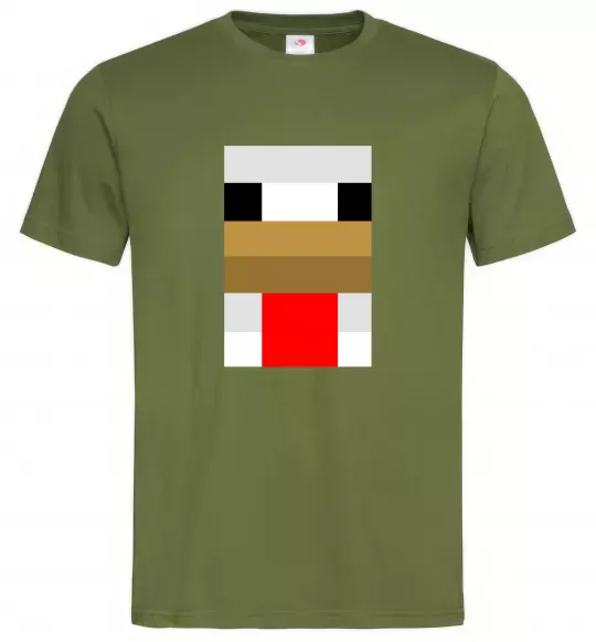 Мужская футболка Курка майнкрафт Оливковый фото