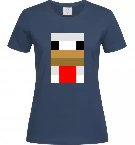 Жіноча футболка Курка майнкрафт Темно-синій фото
