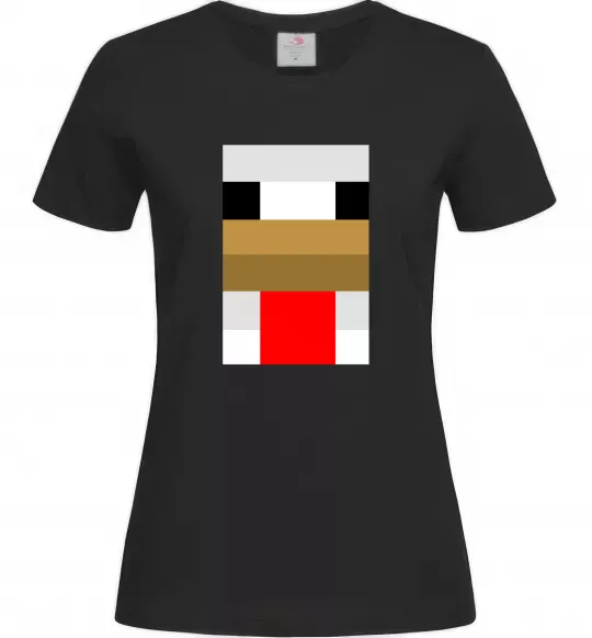 Жіноча футболка Курка майнкрафт Чорний фото