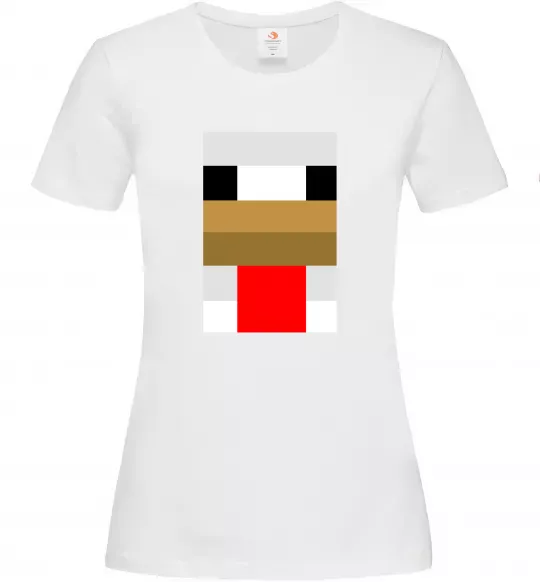 Жіноча футболка Курка майнкрафт Білий фото