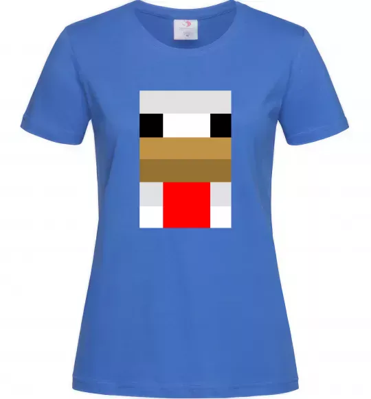 Жіноча футболка Курка майнкрафт Яскраво-синій фото