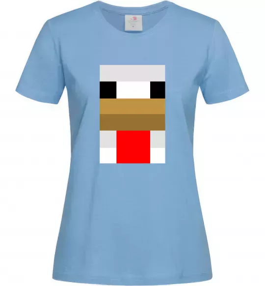 Жіноча футболка Курка майнкрафт Блакитний фото