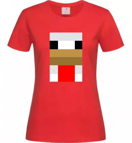 Жіноча футболка Курка майнкрафт Червоний фото