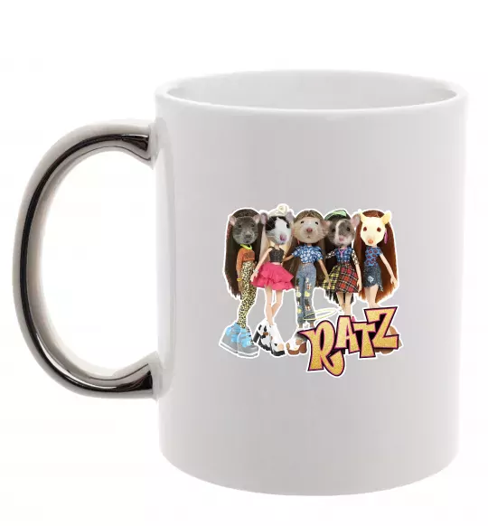 Чашка з кольоровою ручкою Ratz Срібло фото