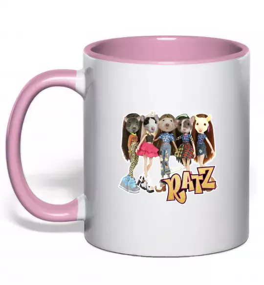 Чашка з кольоровою ручкою Ratz Ніжно рожевий фото