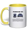 Чашка с цветной ручкой Porsche 911 Лимонный фото
