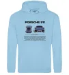 Мужская толстовка (худи) Porsche 911 Голубой фото