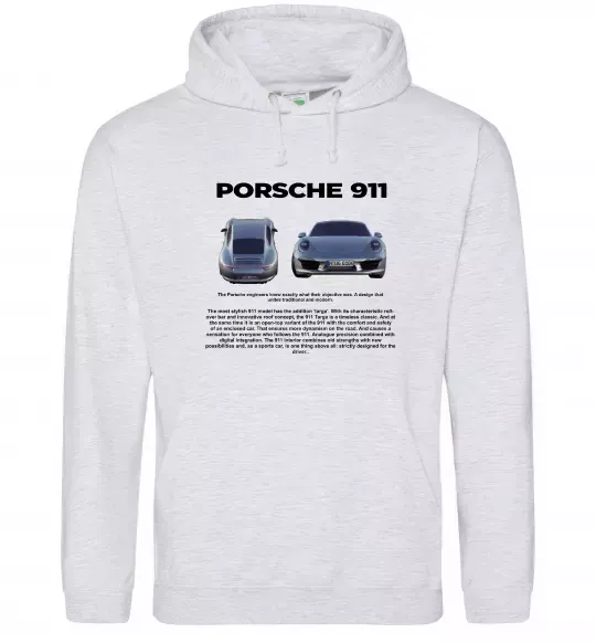 Жіноча толстовка (худі) Porsche 911 Сірий меланж фото