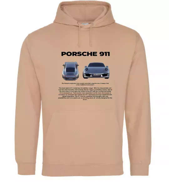 Жіноча толстовка (худі) Porsche 911 Пісочний фото