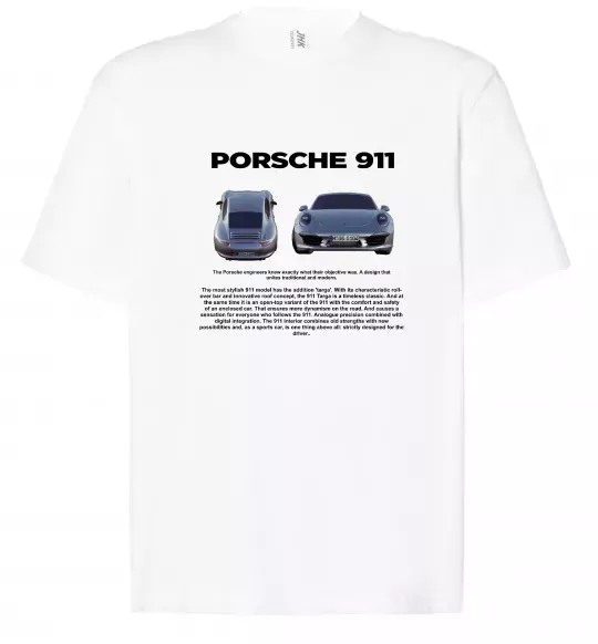 Футболка Оверсайз Porsche 911 Білий фото